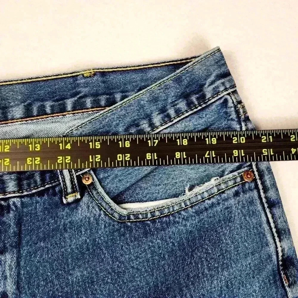 Levi's 505 Regular Fit Mens Denim Jeans 40x32 Straight Leg Classic Zip Fly Blue‎ - Picture 13 of 16